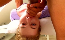 Sexy Blonde Teen Face Fucked Upside Down