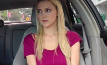 Busty american stranded teen fucked in car