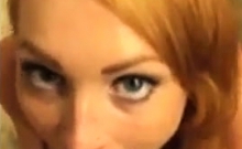 Redhead Ginger Insane Blowjob Caught Throat