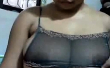 young indian shows her huge tits in webcam