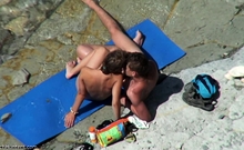 Cute Teen Fingering on Beach