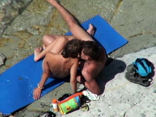 Cute Teen Fingering on Beach