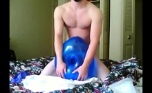 Blue geo balloon humping fuck cum