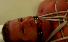 Cute muscular guy Derek tied up and gagged