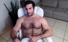 Horny gay hunk solo jerking fun