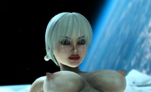 Cyber angel dickgirl fucks sexy blonde in the space station