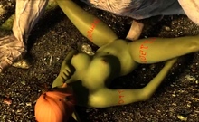 Elf girl gets stretched by the giants (Skyrim)