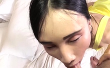 Skinny Thai ladyboy with pretty face POV