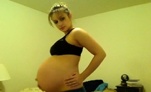 Pregnnt Tori Taylor Blue Shorts