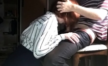 Naughty Redhead Schoolgirl Gets Anal and Facial
