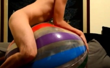 Twink Humping His Big Inflatable Ball