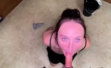 Wet and messy amateur blowjob and handjob