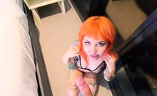 Redhead blowjob amateur slut and masturbate