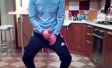 Cumming in my New Kitchen with my Big Cock