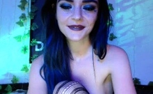 Cute curly brunette solo webcam masturbation