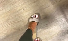 Amateur striptease and Solo masturbation
