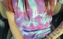 Outdoor Solo Masturbation Scene With Curly Blonde