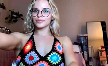 Curly Blonde Teen Records Solo Dildo Masturbation More at