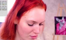 Petite amateur redheaded teen pisses and sucks cock