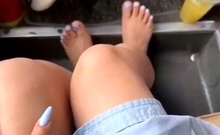 two sisters being sensual on the bus for the camera 84412590