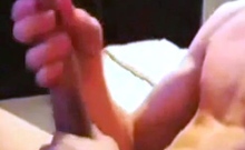 Skinny Twink Strokes His Big Cock Solo
