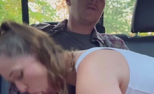Beautiful Brunette Big Boobs Rides Fake Cock