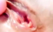 Big-Ass Girlfriend's Creamy Orgasm with Vibrator Caught on C