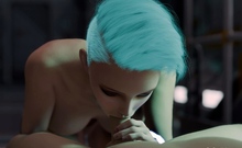 Nexus-3 Best sex with female android in sci-fi corridor