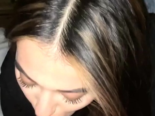 Hot MILF gives blowjob to big cock