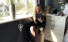 Classy blonde reacts of small dick