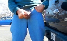 Big-Cock Daddy Stroking Outdoors