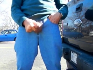 Big-Cock Daddy Stroking Outdoors