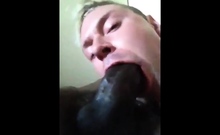 Amateur White Guy Sucks a Big Black Cock